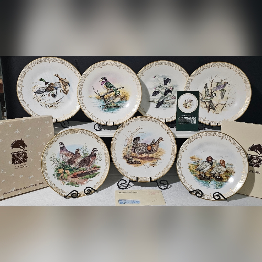 Vintage BOHEM Collector Game Bird Dinner Plates - 5 out Of 6 (Set)
